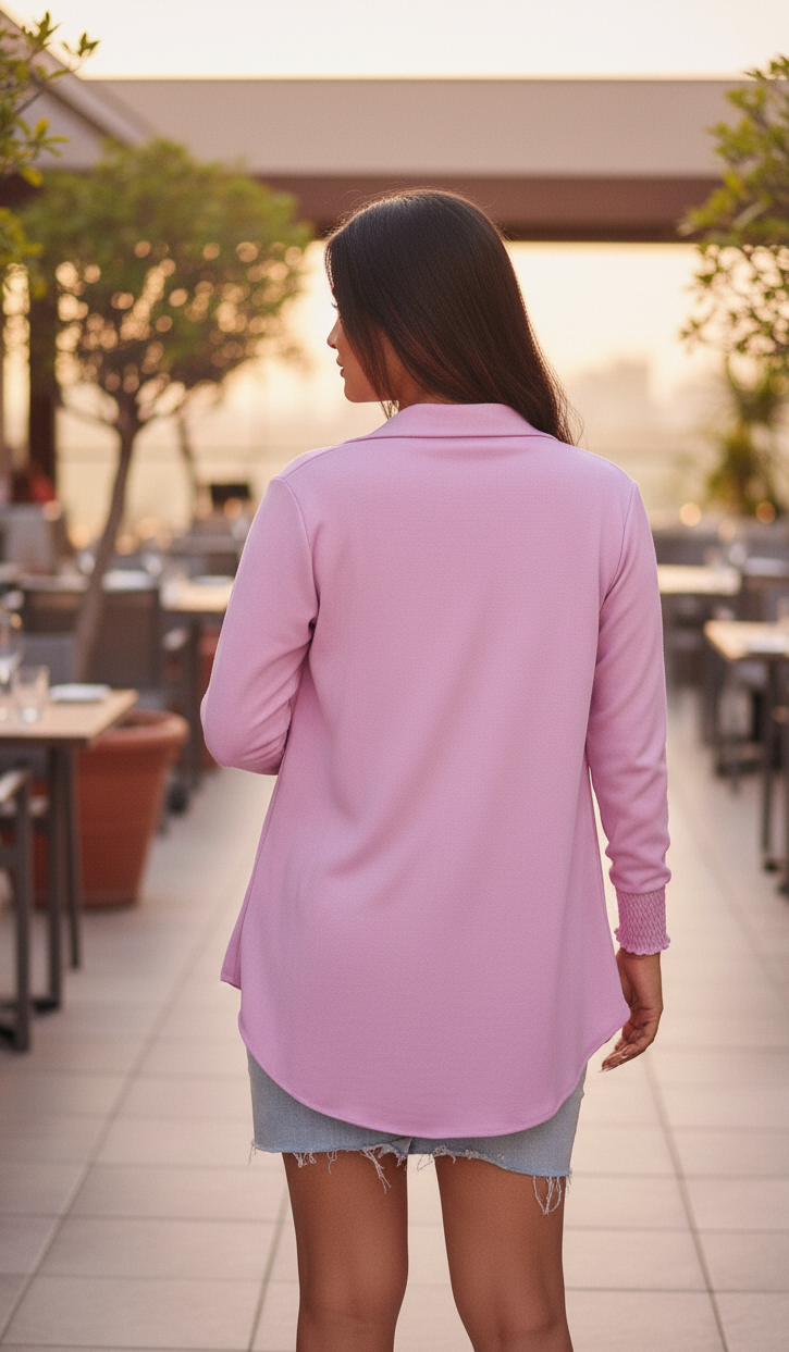 Conjunto Camisa + Top Lilás Fashion