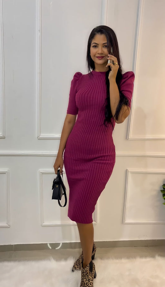 Vestido Tricot - Manga Curta